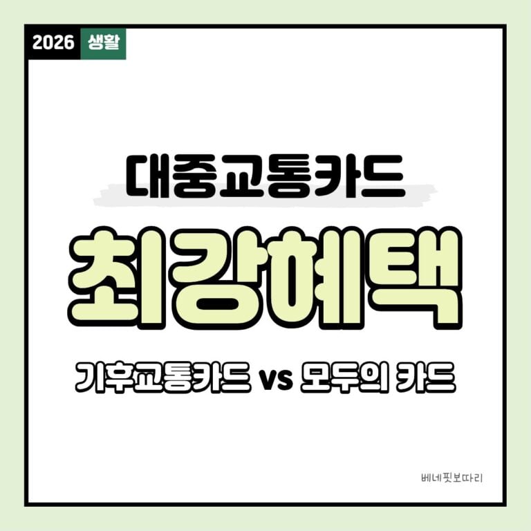기후동행카드와 vs 모두의 카드(K-패스) 비교 및 선택 가이드