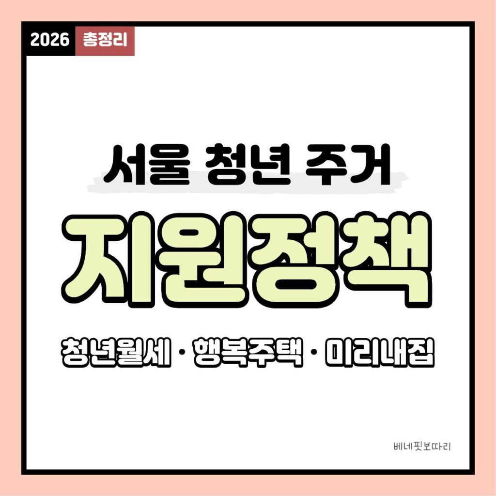2026년 서울 청년 주거 지원 비교 — 청년월세지원, 행복주택, SH미리내집 한눈에 정리